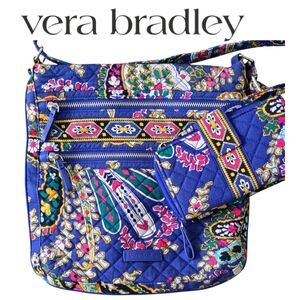 Vera Bradley Quilted Iconic Triple Zip Hipster Crossbody Bag + RFID Wristlet Set